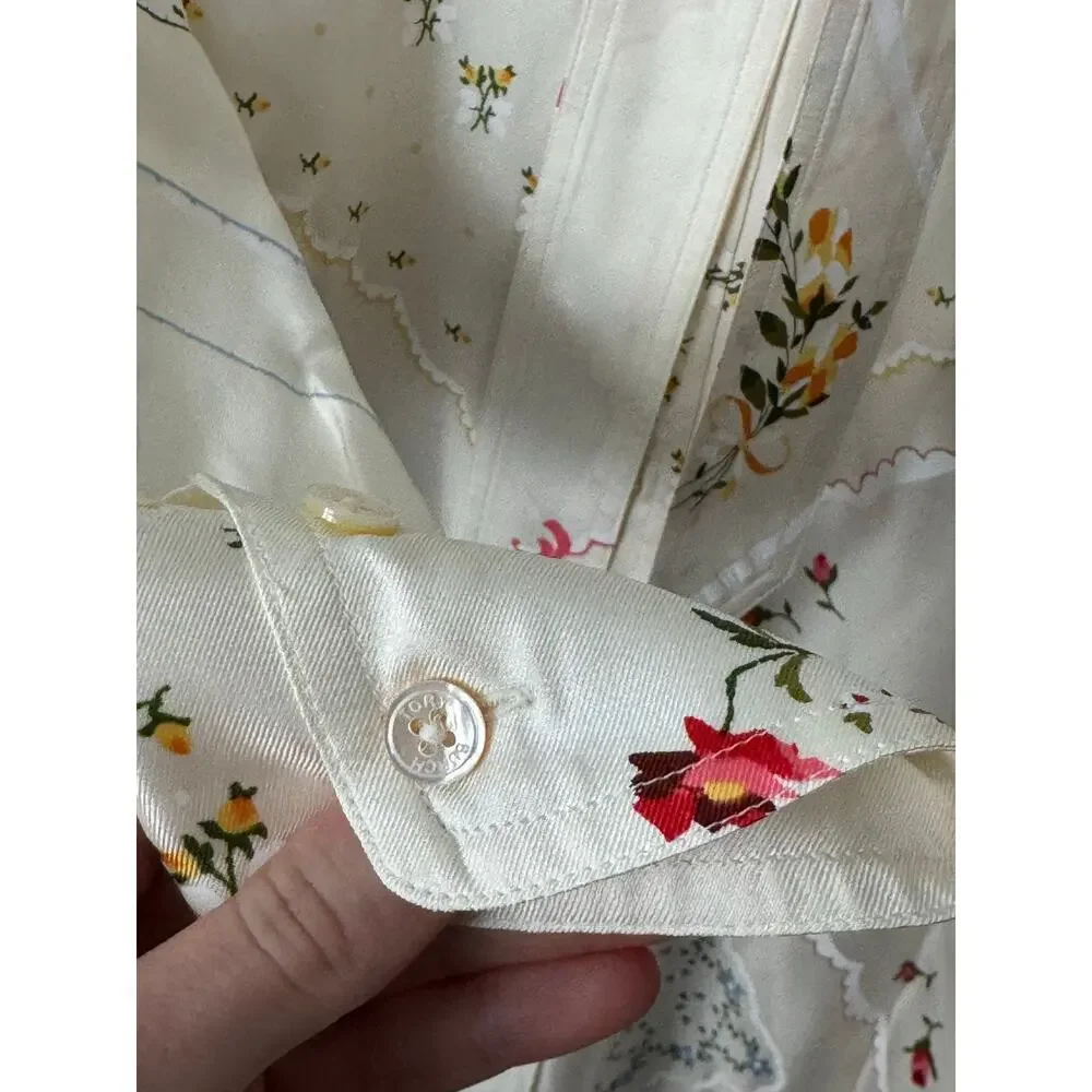 Tory Burch 10 2020 Silk Printed Ivory Tea Dress